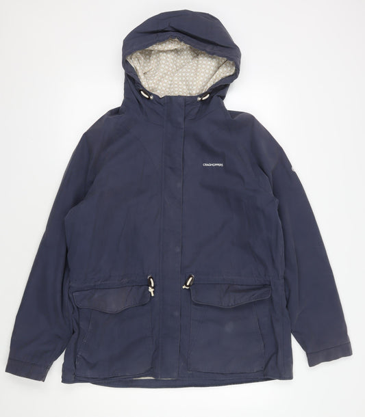 Craghoppers Women's Blue Hooded Parka Jacket Size 16