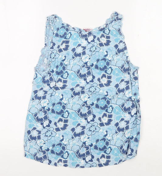 Animal Women's Blue Floral Tank Top M Beach Style