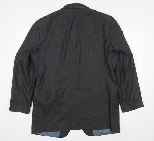 T.M. Lewin Men's Grey Two-Button Suit Jacket Size 46R