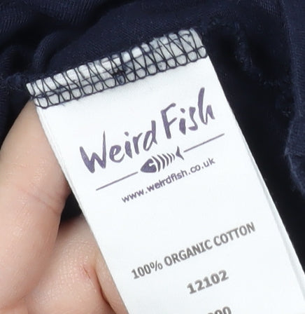 Weird Fish Women's Blue Blouse - Size 14 Long Sleeve