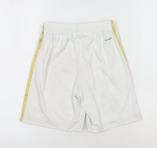 Adidas Boys White Athletic Football Shorts Size 11-12Y