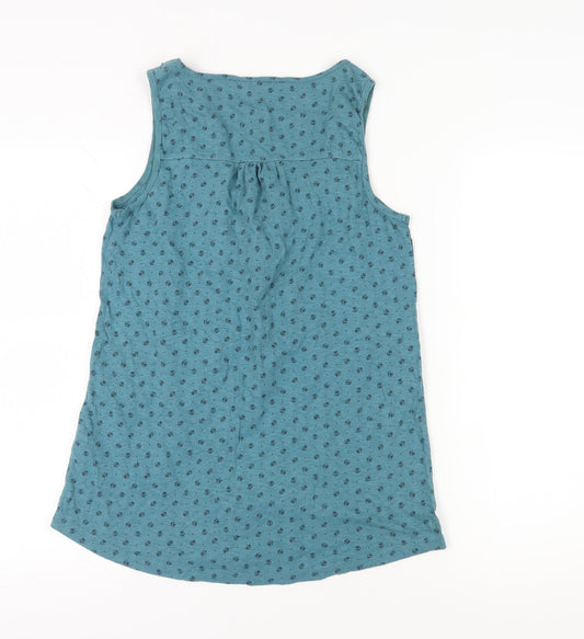 Fat Face Women's Blue Tank Top, Size 10, Crochet Detail