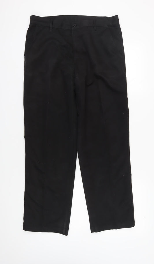 Dunlop Men's Black Regular Fit Trousers, Size 36