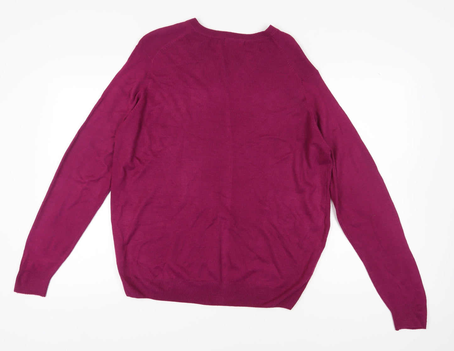 James Pringle Men's L Purple V-Neck Pullover Jumper