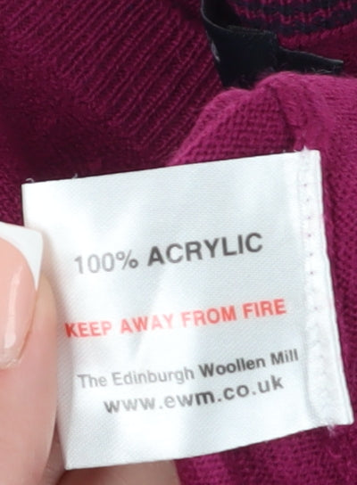 James Pringle Men's L Purple V-Neck Pullover Jumper