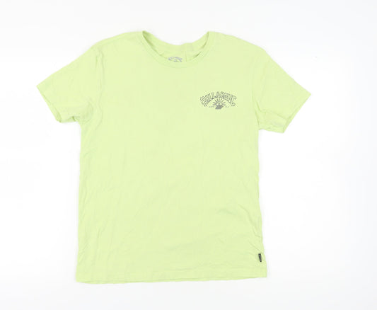 Billabong Men's Green XS T-Shirt, Logo, Crew Neck