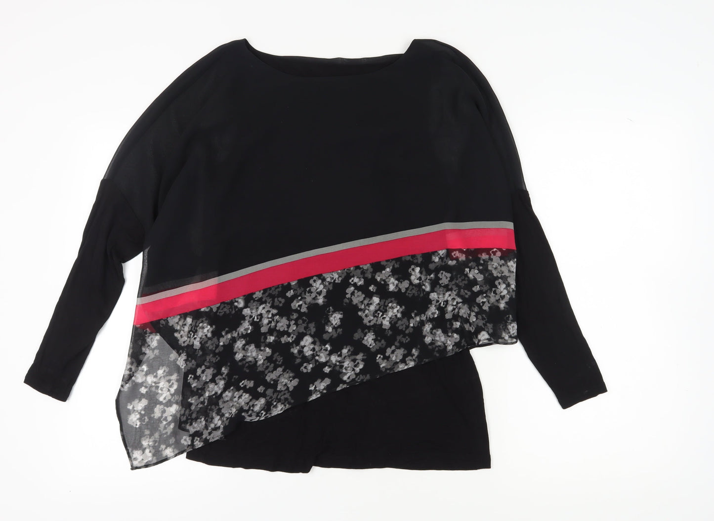 Mint Velvet Women's Black Floral Tunic Blouse Size 12