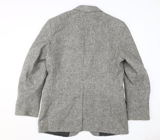 Quality Menswear Grey Wool Blazer, Men's Size 42R
