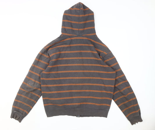 Dunlop Men's Grey Striped Full Zip Hoodie Large