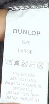 Dunlop Men's Grey Striped Full Zip Hoodie Large