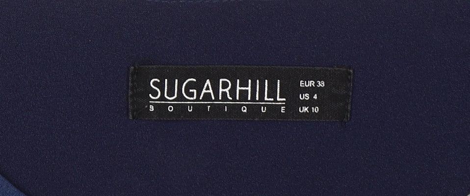 Womens UK Size 10 Sugarhill Boutique Blue Polyester T-Shirt