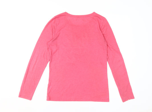 Hollister Women's Pink Long Sleeve T-Shirt, Medium