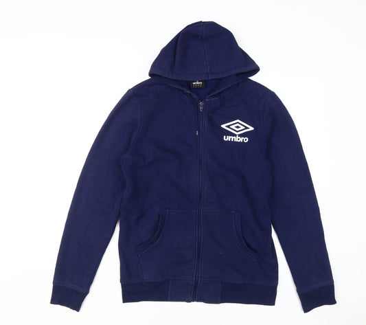 Umbro Men's Blue Full Zip Hoodie Medium