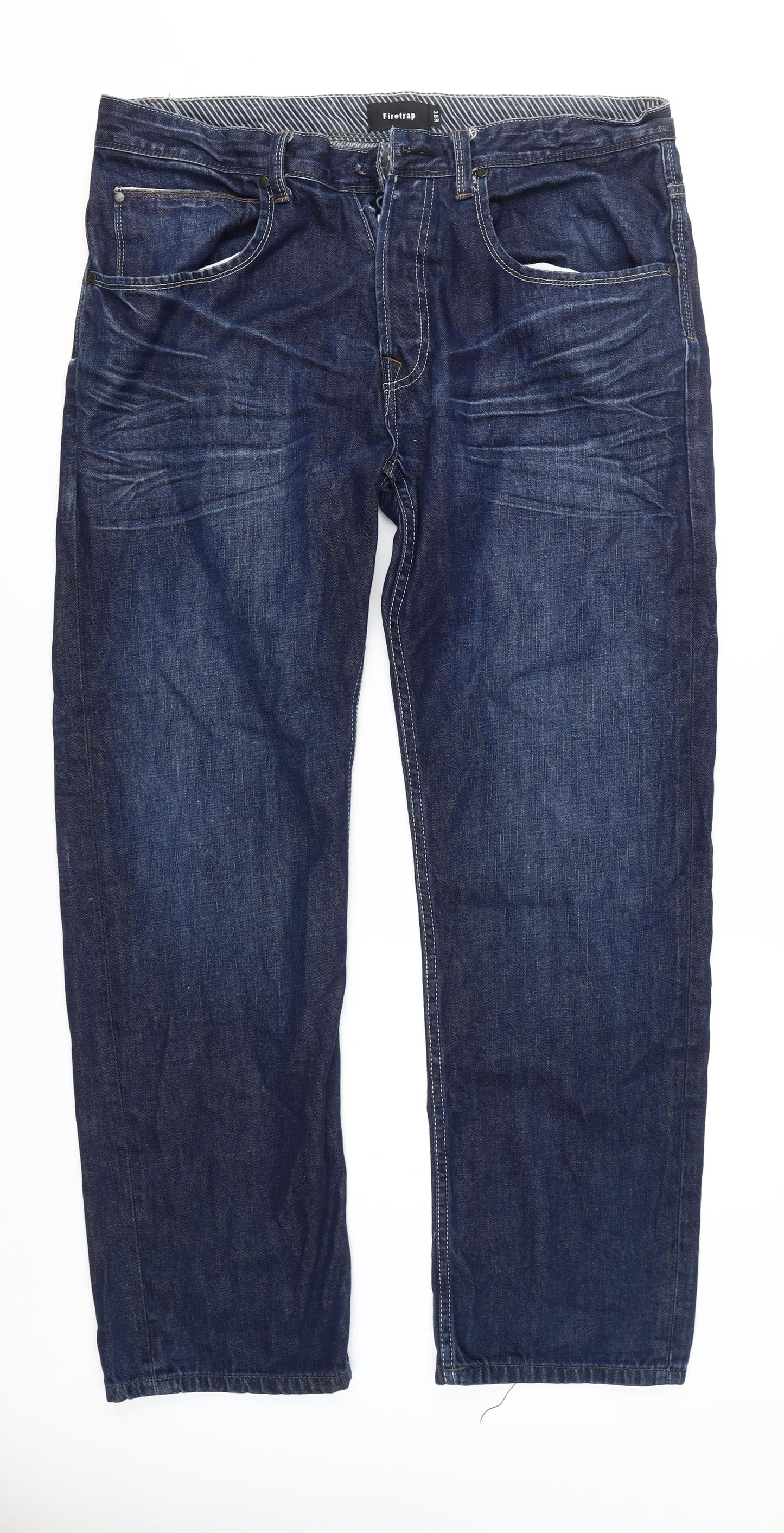 Firetrap Men's Blue Straight Jeans Size 38 Regular Fit