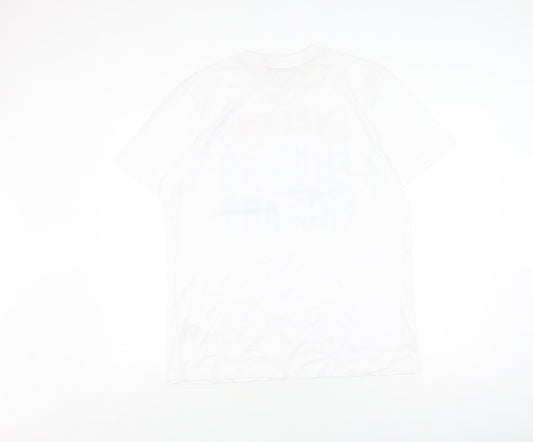 England Men's White L T-Shirt with Logo