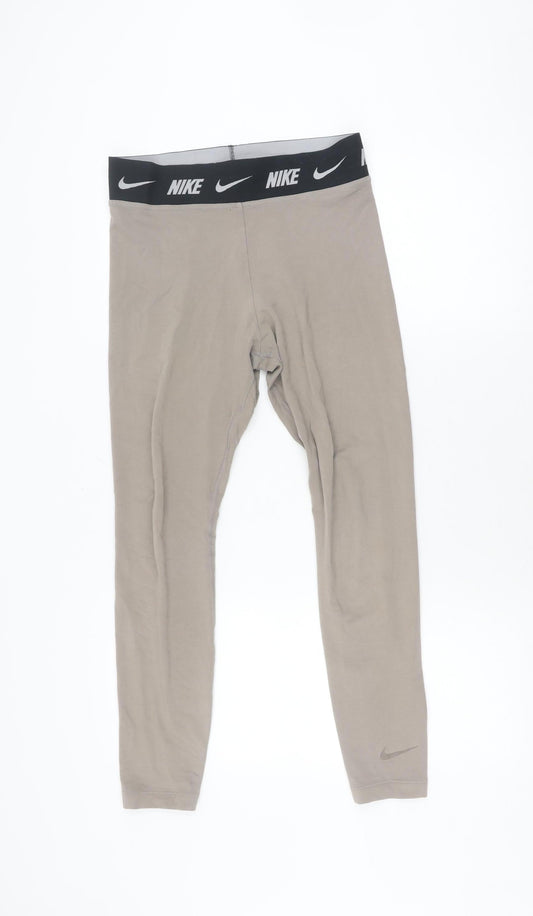 Nike Unisex Grey Compression Leggings M - Gym Training Fit