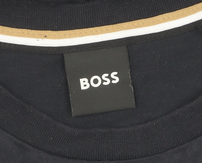 Boss Men's Black Medium T-Shirt, Crew Neck, Logo Accent