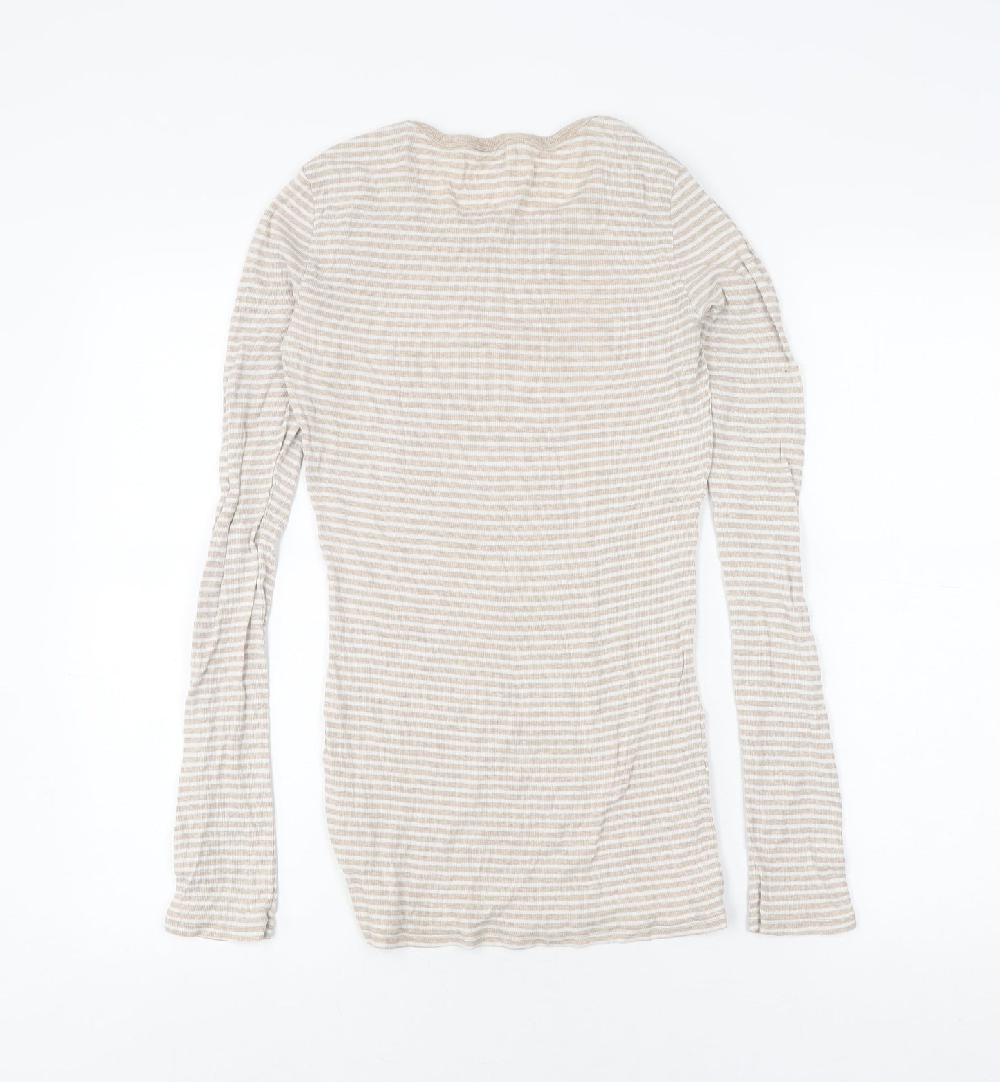 Gap Women's Beige Striped T-Shirt Size S