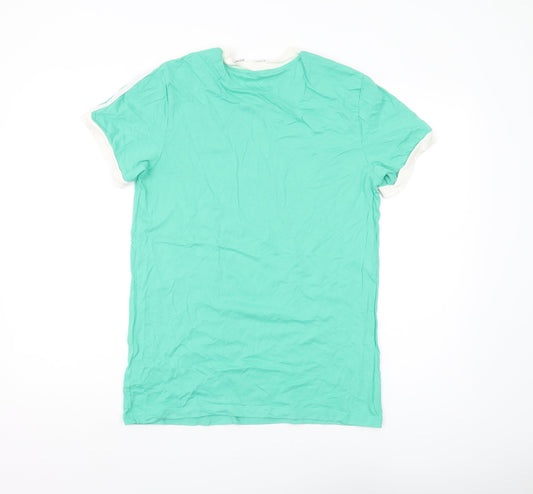 Adidas Women's Green T-Shirt Size 8 with Crew Neck