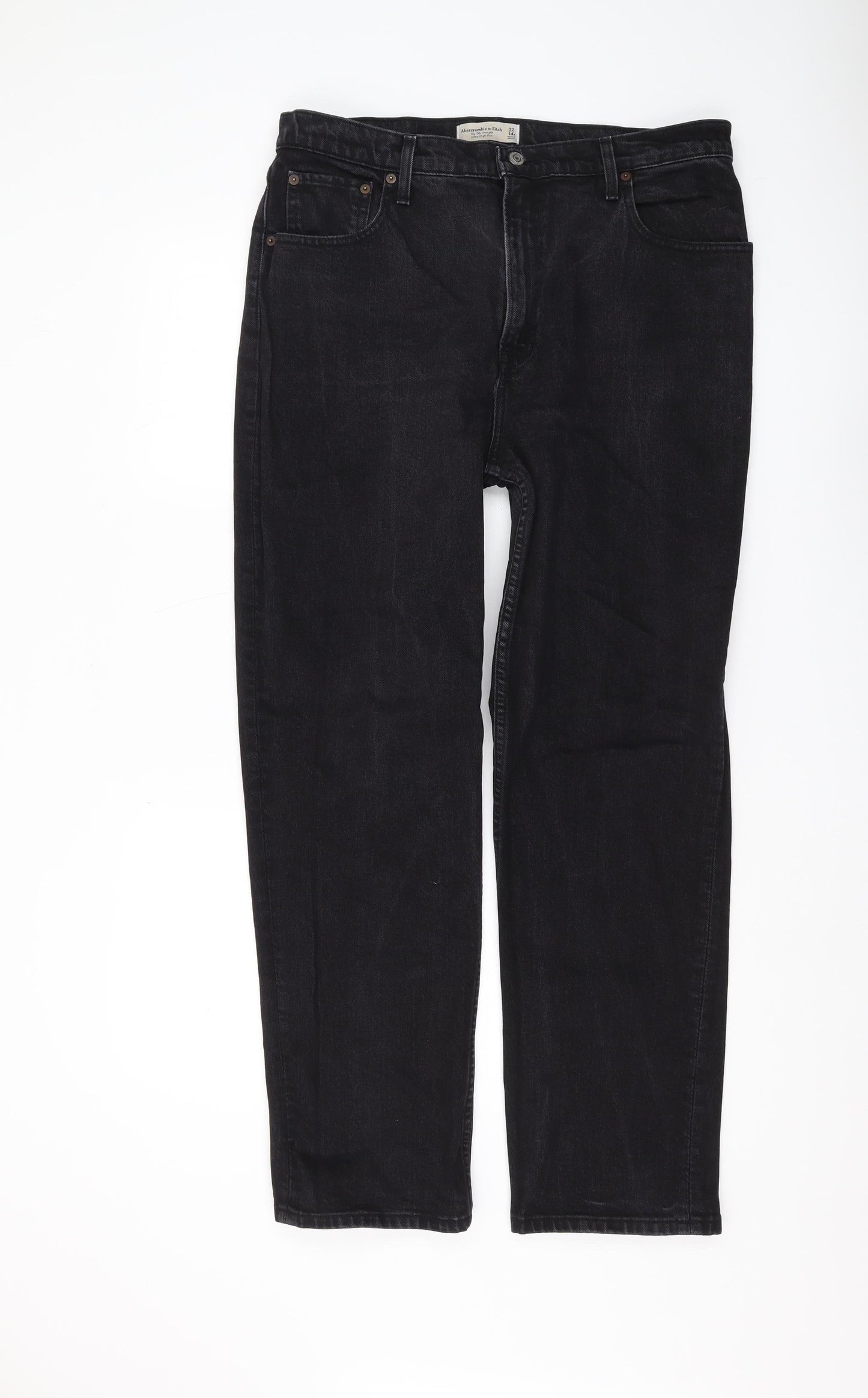 Abercrombie & Fitch Women's Black Straight-Leg Jeans Size 14