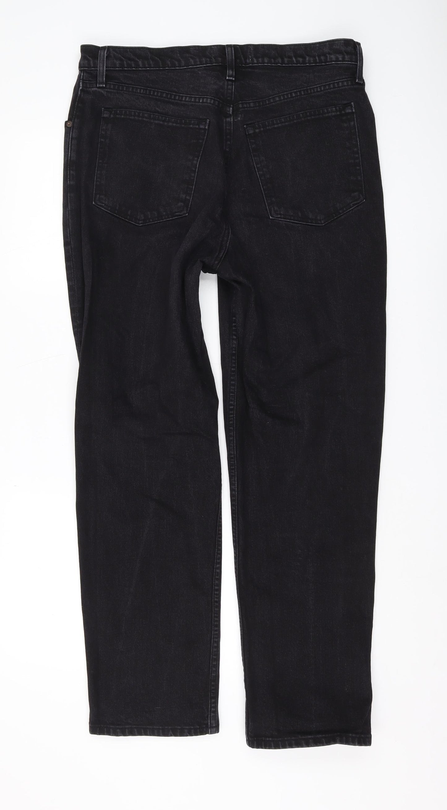 Abercrombie & Fitch Women's Black Straight-Leg Jeans Size 14