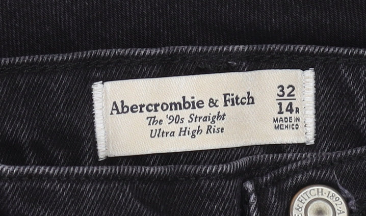 Abercrombie & Fitch Women's Black Straight-Leg Jeans Size 14