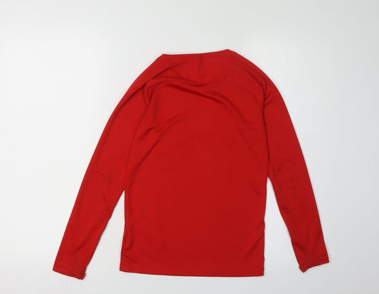 Nike Boys Red Dri-FIT Athletic Long Sleeve T-Shirt