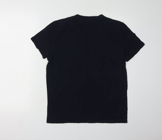 Emporio Armani Men's Black T-Shirt M Logo Crew Neck