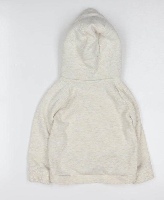 Nike Boys Beige Hoodie Pullover Fleece Lined Size 2 Years