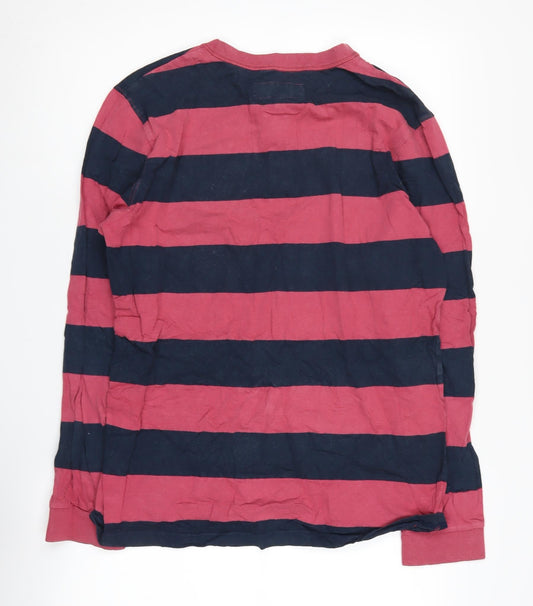 Boden Men's Henley Striped T-Shirt, M, Multicoloured