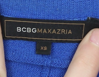 Additional view of BCBGMAXAZRIA Women's Blue Merino Wool Cardigan XS