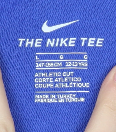 Nike Boys Blue Graphic Print T-Shirt, Size L