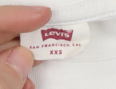 Levi's Women's White 2XS T-Shirt, Casual Crew Neck