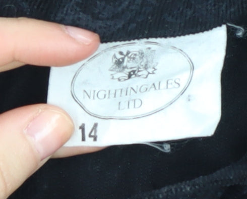 Nightingales Black Women’s Blouse Size 14 Long Sleeve