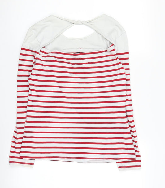 Superdry Women's Red Striped Long Sleeve T-Shirt Size 12