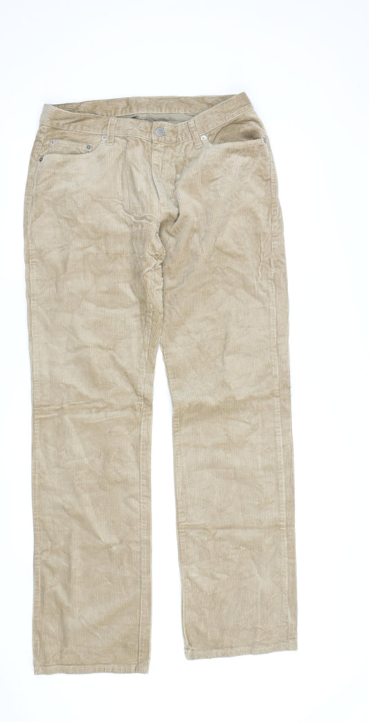 Benetton Men's Beige Corduroy Trousers, Size 46