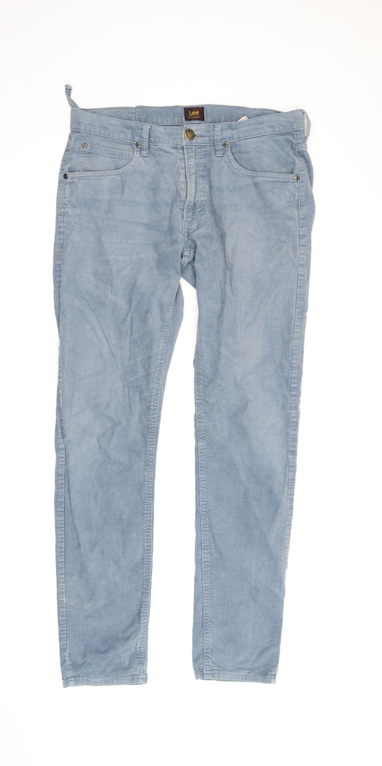 Lee Men's Blue Corduroy Trousers Size 31 Regular Fit