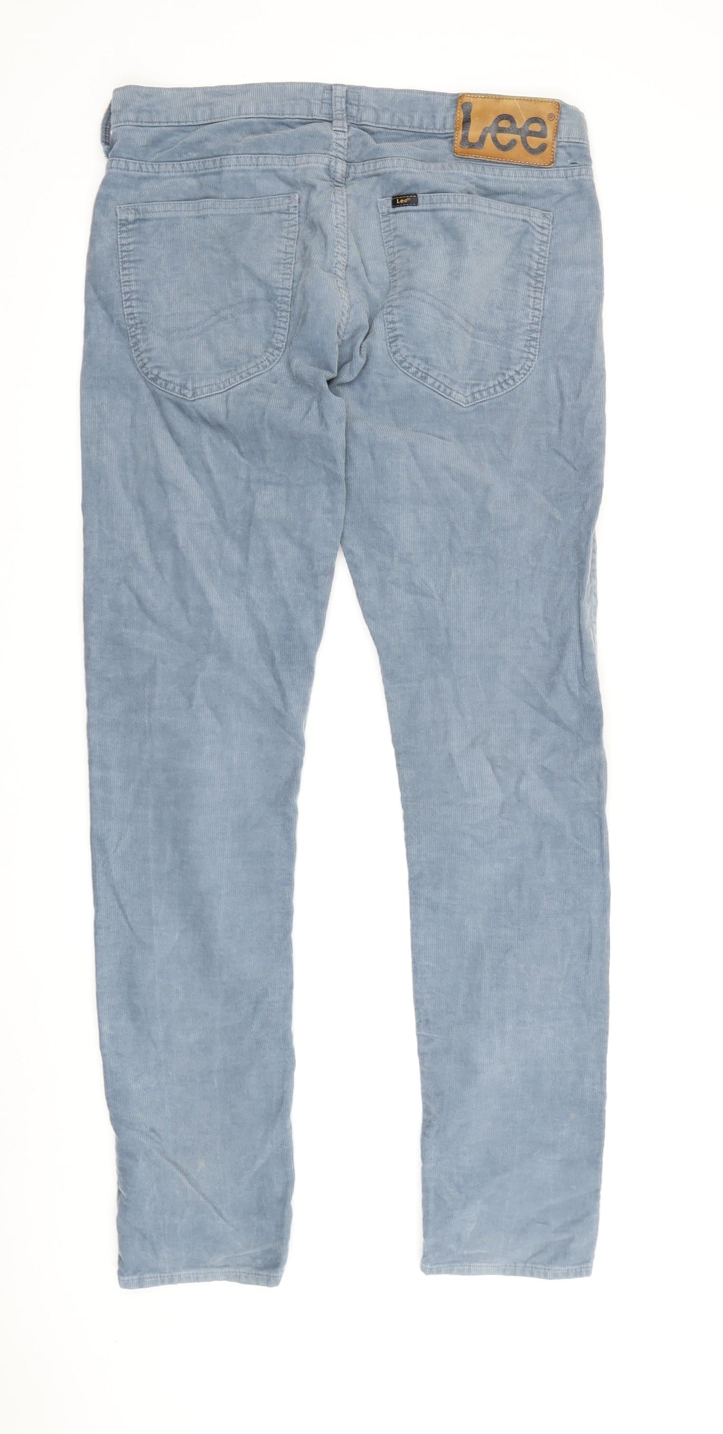 Lee Men's Blue Corduroy Trousers Size 31 Regular Fit