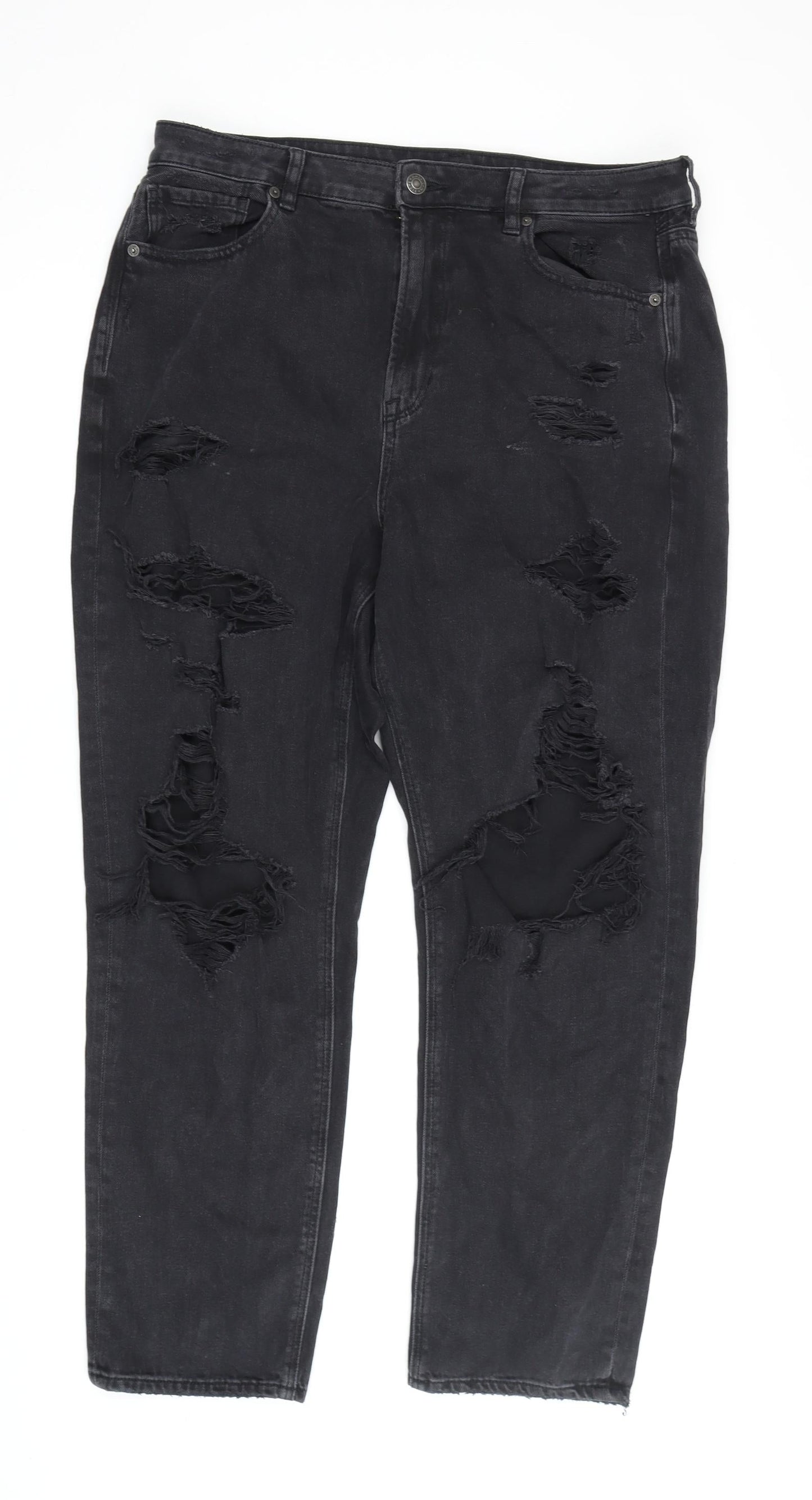 American Eagle Men’s Black Distressed Straight Jeans