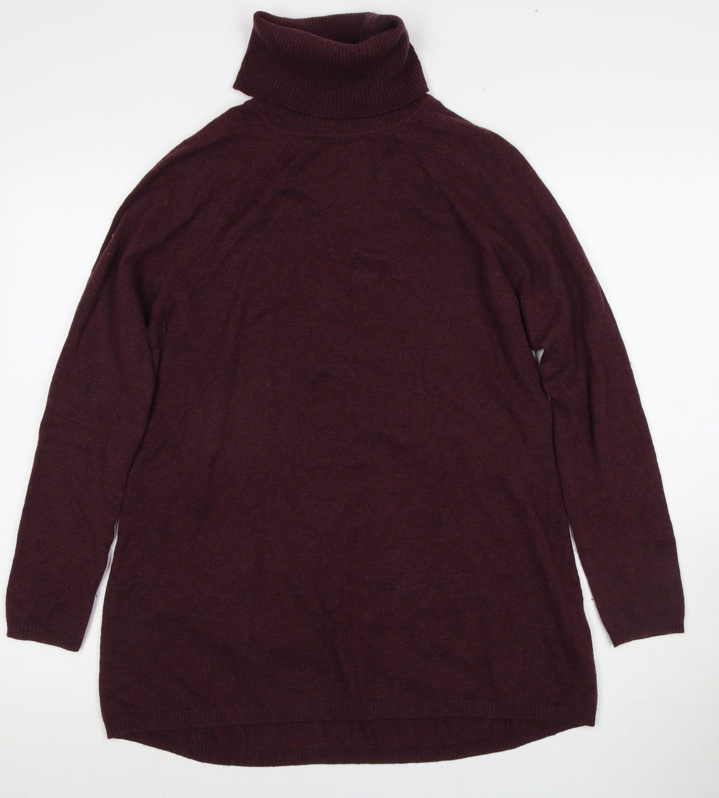 FatFace Women's Purple Roll Neck Tunic Jumper Size 8