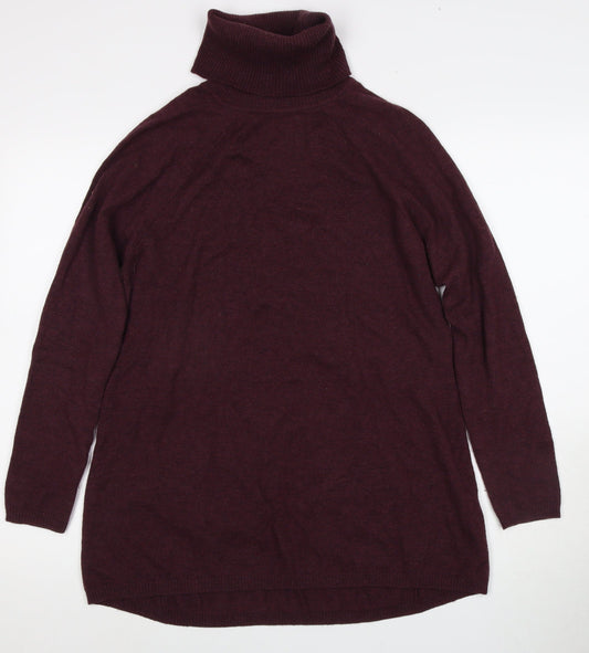 FatFace Women's Purple Roll Neck Tunic Jumper Size 8