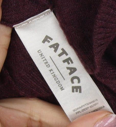 FatFace Women's Purple Roll Neck Tunic Jumper Size 8