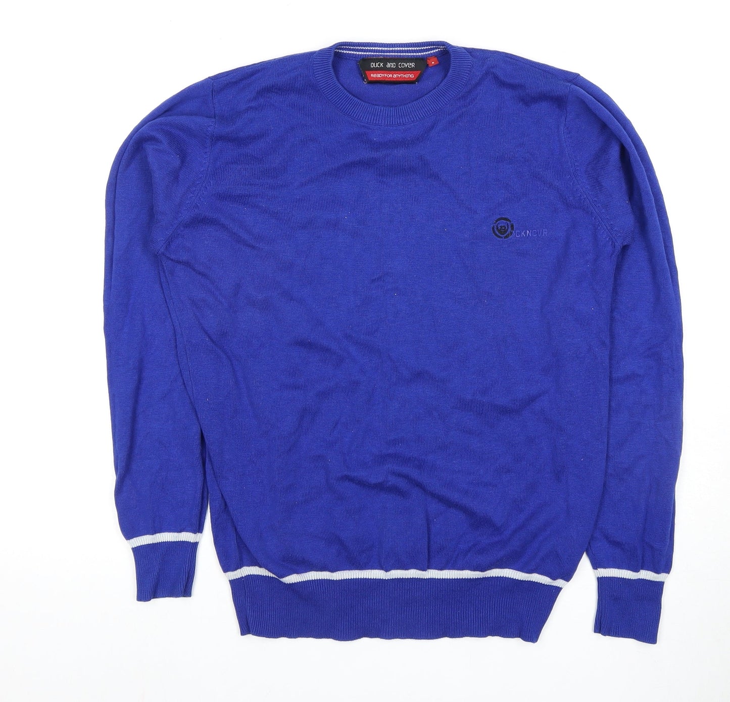 Duck and Cover Men's Blue Pullover Jumper S
