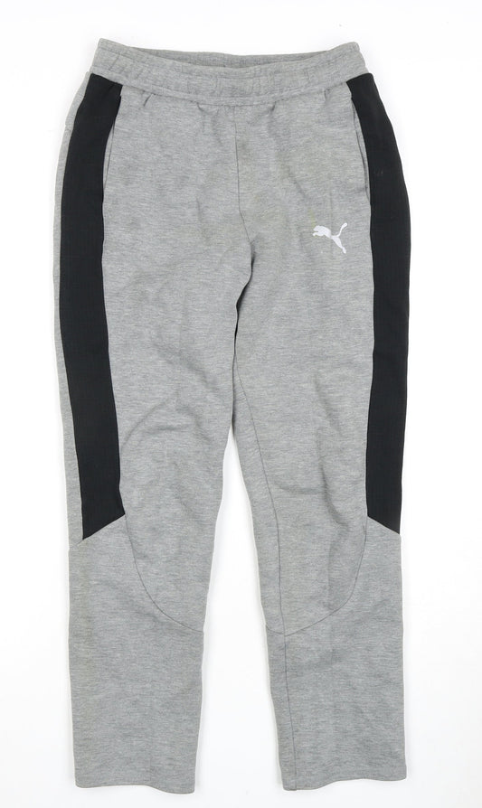 Puma Teens Grey Track Pants 158 Elastic Waist