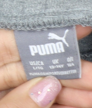 Puma Teens Grey Track Pants 158 Elastic Waist