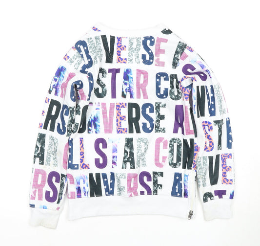 Converse Girls Multicoloured Graphic Print Pullover Hoodie M