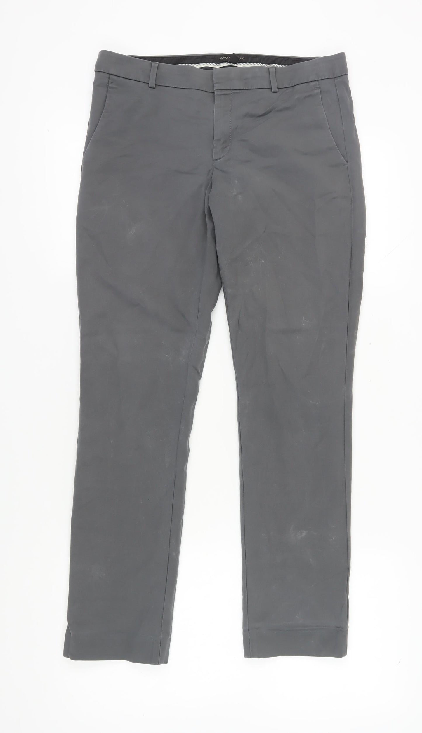 Banana Republic Women's Grey Chino Trousers, Size 8, Slim Fit