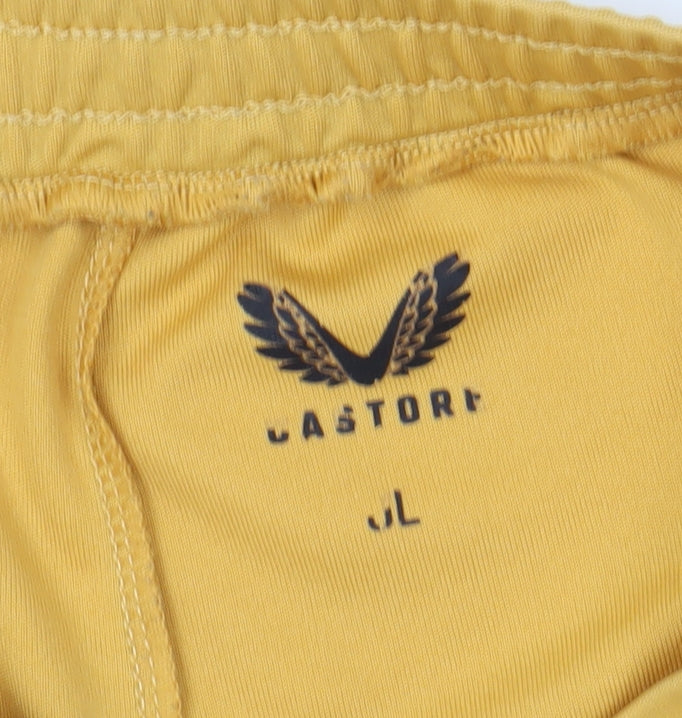 Additional view of Castore boys’ gold athletic football shorts l