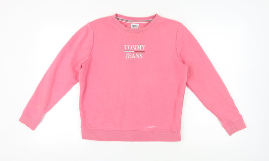 Tommy Jeans Women's Pink Pullover Sweatshirt M