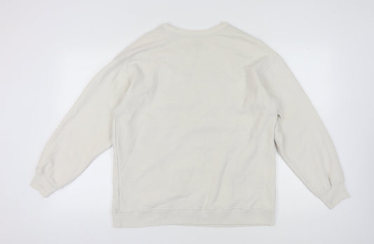 Hollister Women's Beige Graphic Sweatshirt M